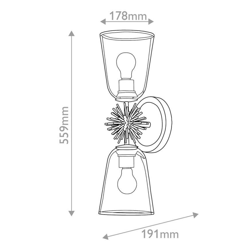 Quoizel - STARING Wall Sconce 2xE27/40W/230V Copper finish