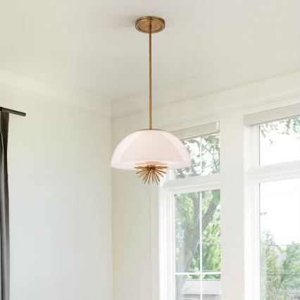 Quoizel - Chandelier on a pole STARING 3xE14/40W/230V d. 45,7 cm gold/patina/white