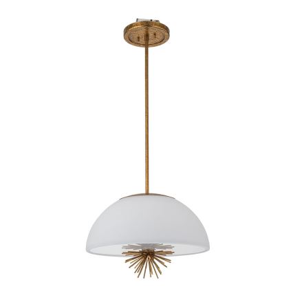 Quoizel - Chandelier on a pole STARING 3xE14/40W/230V d. 45,7 cm gold/patina/white