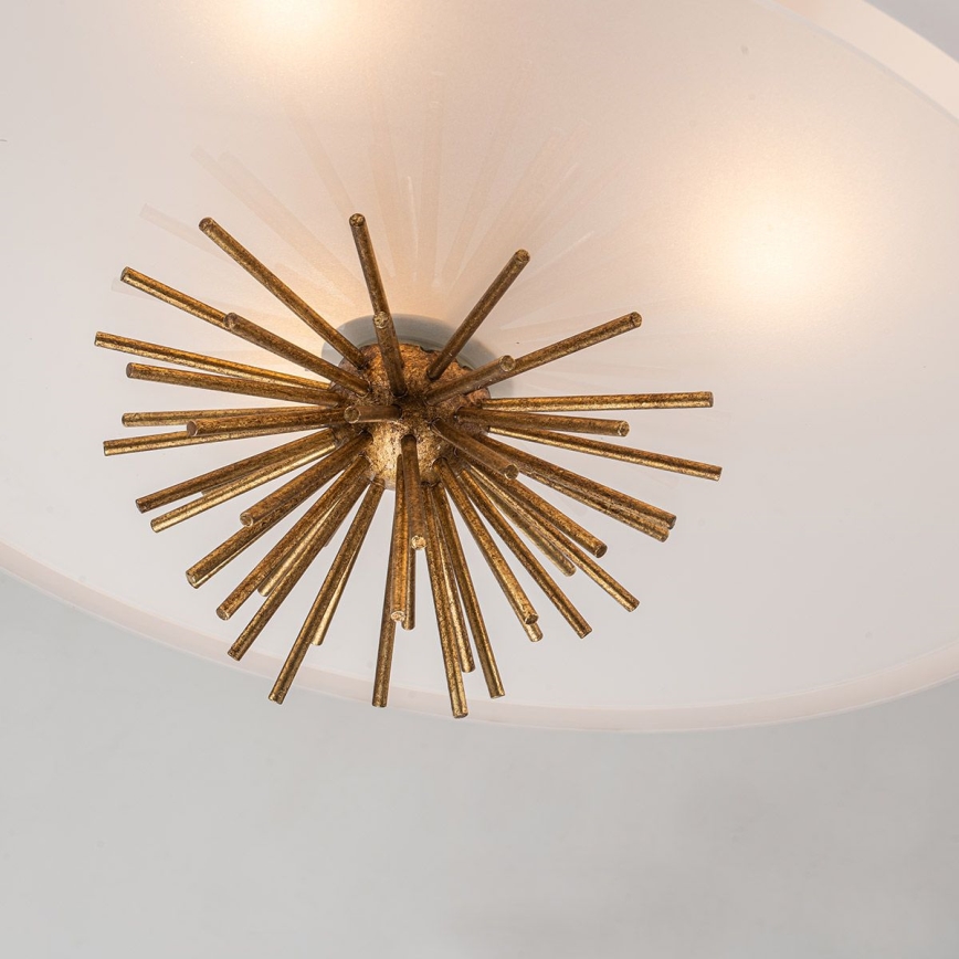 Quoizel - Chandelier on a pole STARING 3xE14/40W/230V d. 45,7 cm gold/patina/white