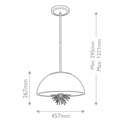 Quoizel - Chandelier on a pole STARING 3xE14/40W/230V d. 45,7 cm gold/patina/white