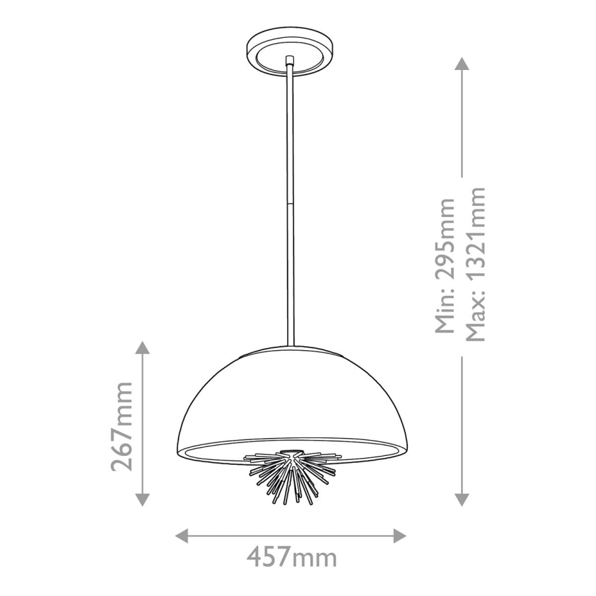 Quoizel - Chandelier on a pole STARING 3xE14/40W/230V d. 45,7 cm gold/patina/white