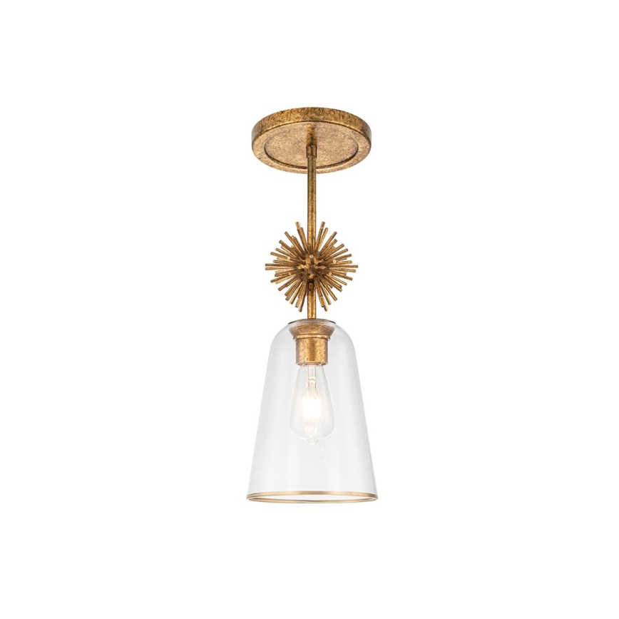 Quoizel - Chandelier on a pole STARING 1xE27/40W/230V d. 18,4 cm gold/patina/clear