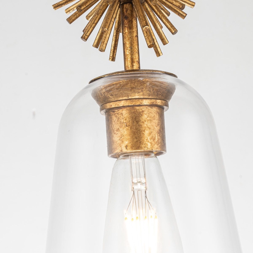 Quoizel - Chandelier on a pole STARING 1xE27/40W/230V d. 18,4 cm gold/patina/clear