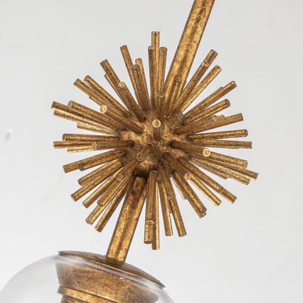 Quoizel - Chandelier on a pole STARING 1xE27/40W/230V d. 18,4 cm gold/patina/clear