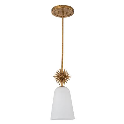 Quoizel - Chandelier on a pole STARING 1xE27/40W/230V d. 18,4 cm gold/patina/white
