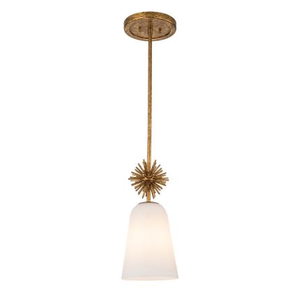 Quoizel - Chandelier on a pole STARING 1xE27/40W/230V d. 18,4 cm gold/patina/white