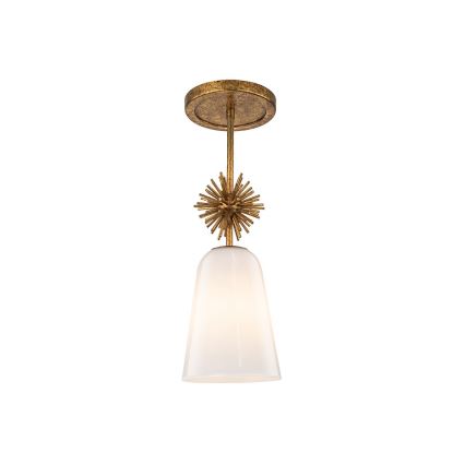 Quoizel - Chandelier on a pole STARING 1xE27/40W/230V d. 18,4 cm gold/patina/white