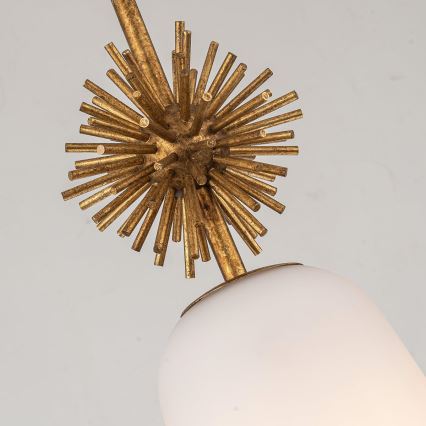 Quoizel - Chandelier on a pole STARING 1xE27/40W/230V d. 18,4 cm gold/patina/white