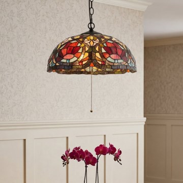 Quoizel - Tiffany LARISSA Chain-Hung Chandelier 3xE27/60W/230V Ø 38.5 cm