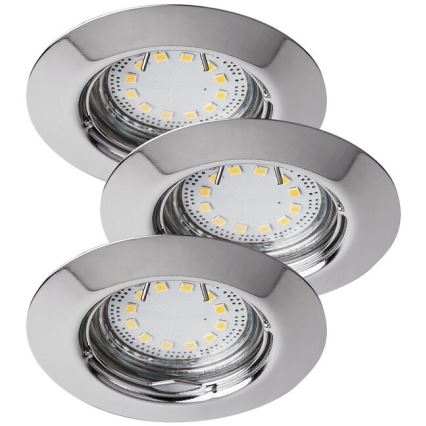Rabalux - SET 3xLED Bathroom Recessed Ceiling Light 1xGU10/3W/230V IP44