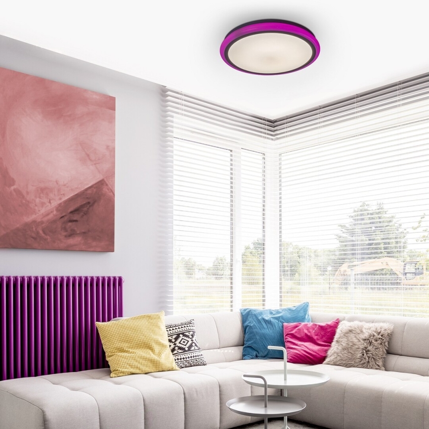 Rabalux - Dimmable RGB LED Ceiling Light with Remote Control, 32W/230V, Ø 40 cm