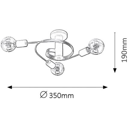 Rabalux - Surface-mounted chandelier 3xE27/15W/230V black