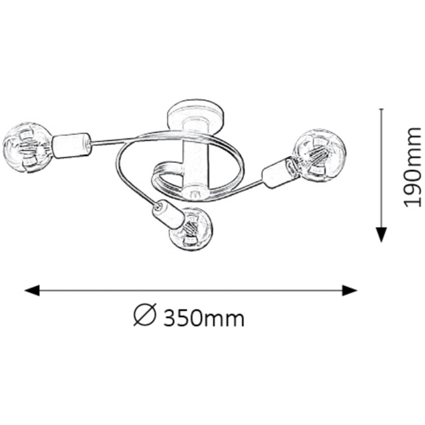 Rabalux - Surface-mounted chandelier 3xE27/15W/230V black