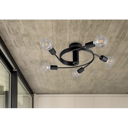Rabalux - Surface-mounted chandelier 5xE27/15W/230V black