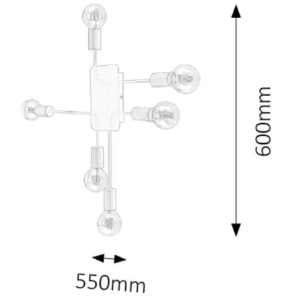 Rabalux - Surface-mounted chandelier 6xE27/15W/230V