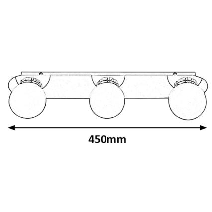 Rabalux - Bathroom Ceiling Light 3xG9/28W/230V IP44 10x45 cm