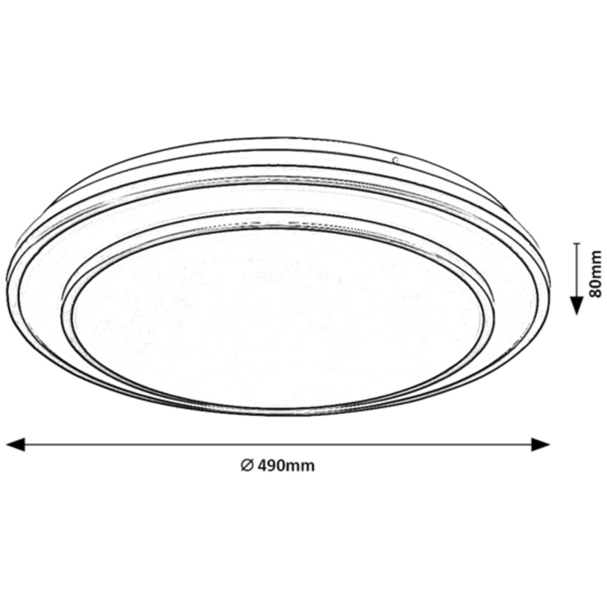 Rabalux - Dimmable LED ceiling light LED/40W/230V 3000-6500K black Ø 49 cm + remote control