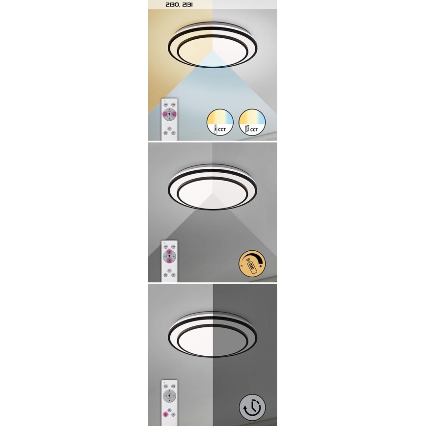 Rabalux - LED Dimmable ceiling light LED/40W/230V 3000-6500K silver + remote control