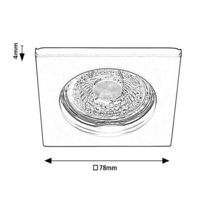 Rabalux - Recessed ceiling light 1xGU5,3/25W/12V square
