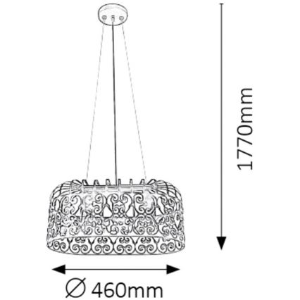 Rabalux - Chandelier 2xE27/60W/230V black