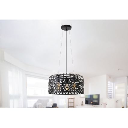 Rabalux - Chandelier 3xE27/60W/230V black