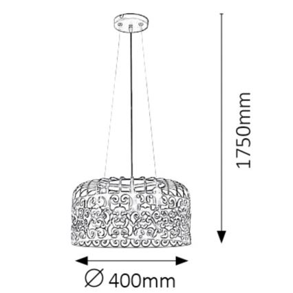 Rabalux - Chandelier 3xE27/60W/230V white