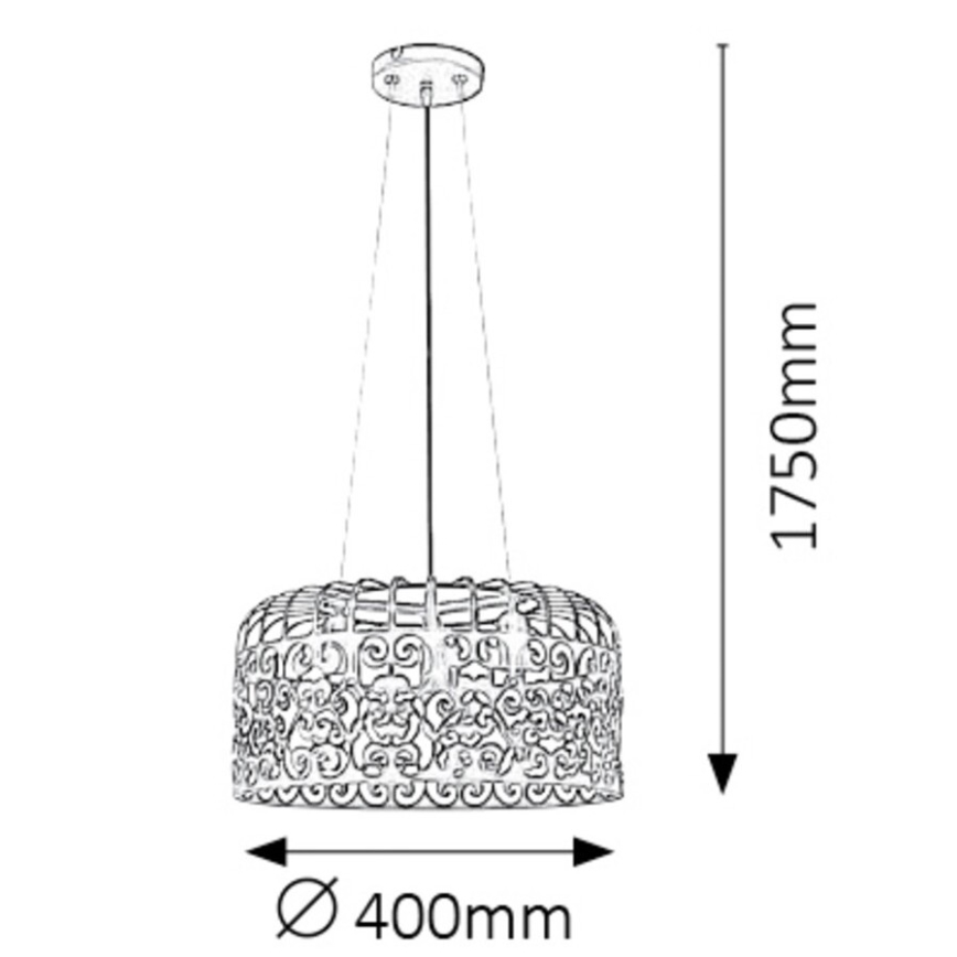 Rabalux - Chandelier 3xE27/60W/230V white