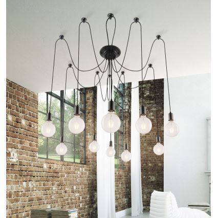 Rabalux - Chandelier 10xE27/60W/230V spider black