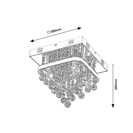 Rabalux - Crystal surface-mounted chandelier LED/23W/230V + 4xE14/40W