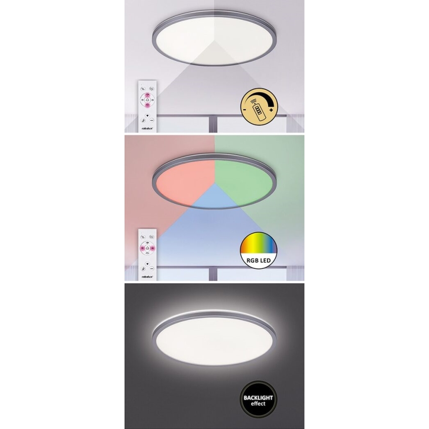 Rabalux - LED RGB Dimmable ceiling light LED/22W/230V Wi-Fi Tuya + remote control