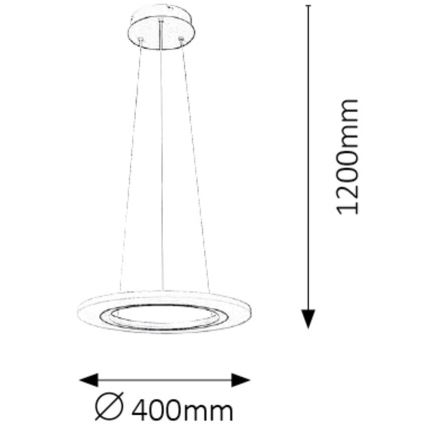 Rabalux 2428 - LED chandelier ADRIENNE LED/20W/230V silver