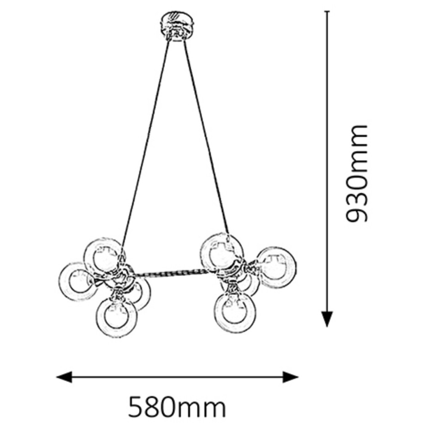 Rabalux 2624 - Chandelier BRIELLA 8xG9/28W