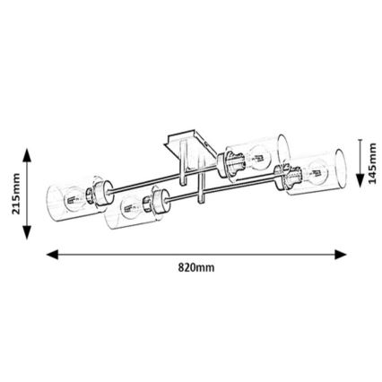 Rabalux - 4-light flush-mount chandelier 4xE27/40W/230V 21,5x82 cm