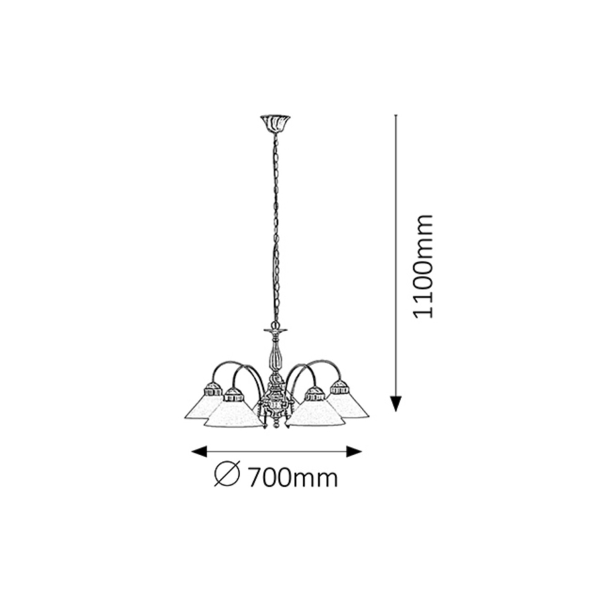 Rabalux - Chandelier on a chain 5xE27/60W/230V