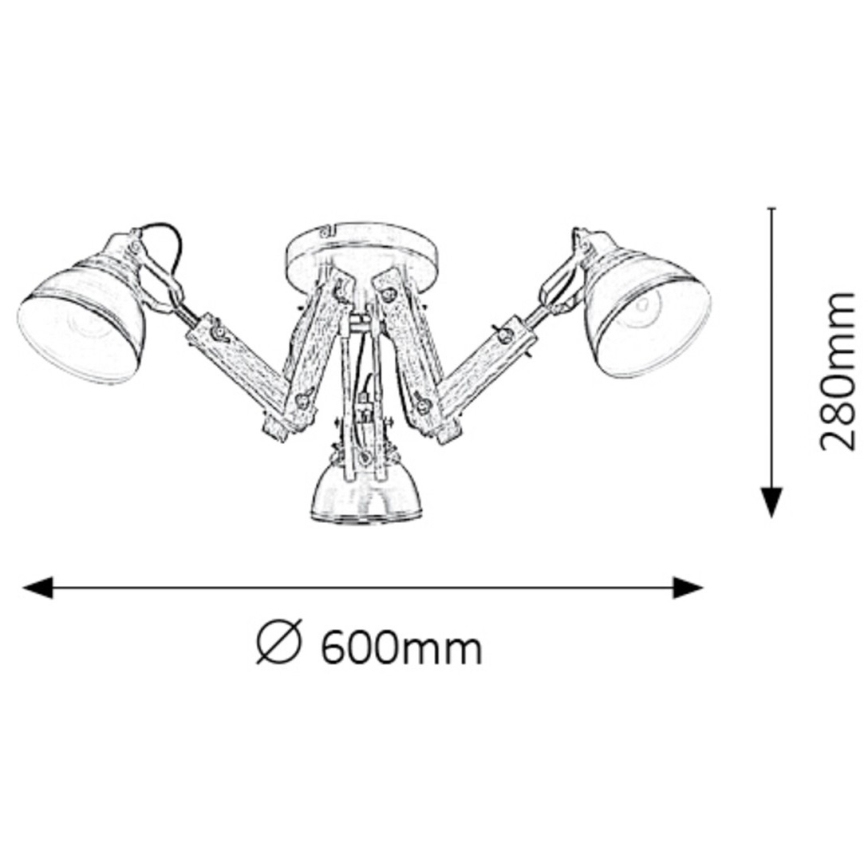 Rabalux - Surface-mounted chandelier 3xE14/15W/230V black