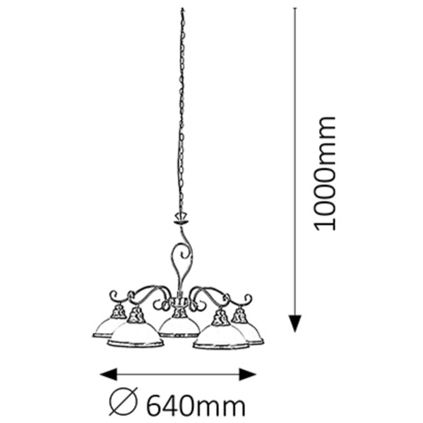 Rabalux 2755 - Chandelier ELISETT 5xE27/60W/230V