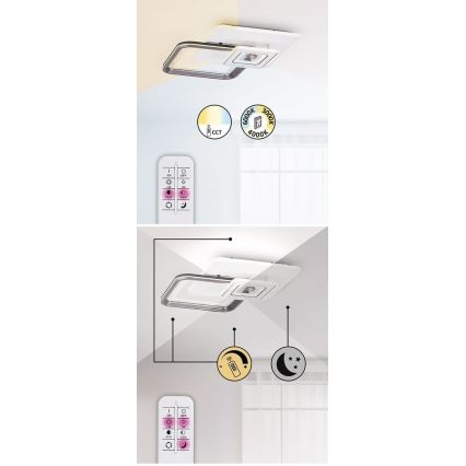 Rabalux - Dimmable LED Flush-Mounted Ceiling Light LED/48W/230V 3000K/4000K/6000K + Remote Control 49.5x49.5 cm