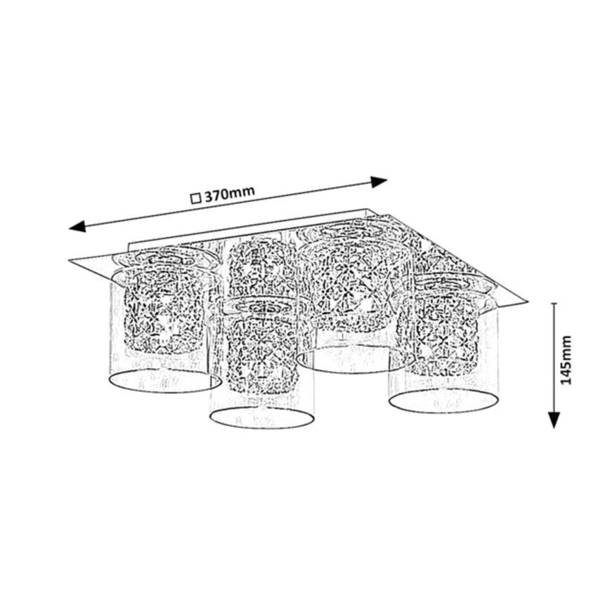 Rabalux - Crystal ceiling light 4xG9/40W/230V