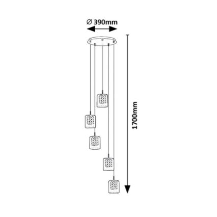 Rabalux - Crystal chandelier on a string 5xG9/40W/230V