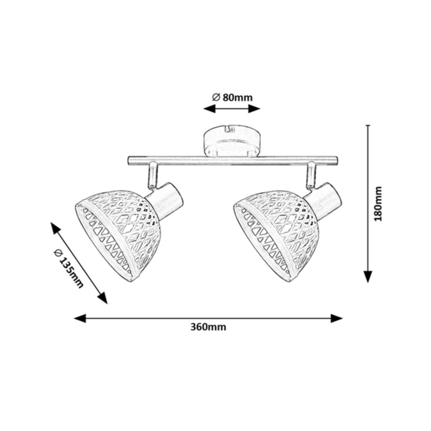 Rabalux - Spotlight 2xE14/15W/230V rattan