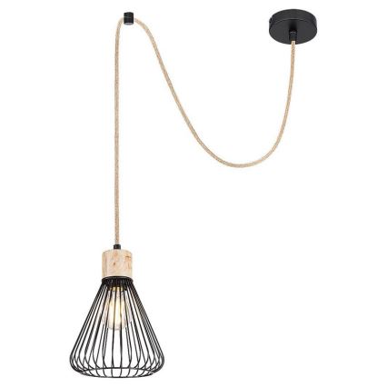 Rabalux - Chandelier on a string 1xE27/40W/230V black/beech