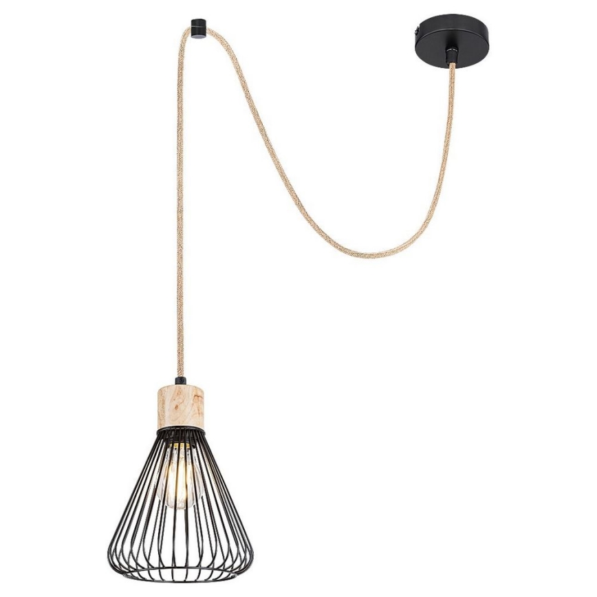 Rabalux - Chandelier on a string 1xE27/40W/230V black/beech