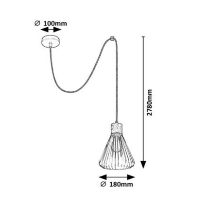 Rabalux - Chandelier on a string 1xE27/40W/230V black/beech