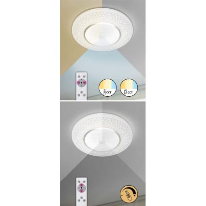 Rabalux - Dimmable LED Ceiling Light LED/72W/230V 3000–6500K + Remote Control Ø 48 cm