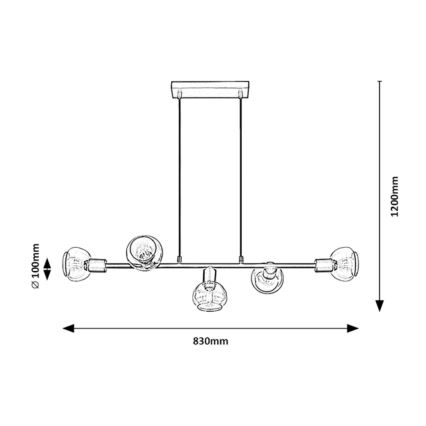 Rabalux - Chandelier on a string 5xE14/40W/230V