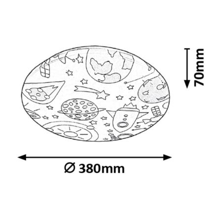 Rabalux - LED Children's ceiling light LED/24W/230V