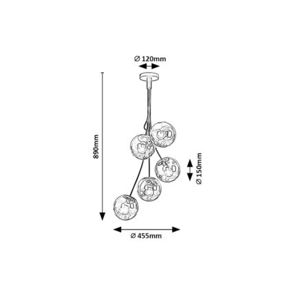 Rabalux - Chandelier on a pole 5xE14/40W/230V