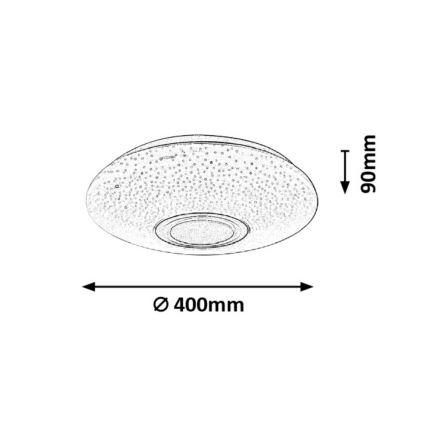Rabalux - LED RGB Dimmable ceiling light with a speaker LED/24W/230V Wi-Fi Tuya + remote control