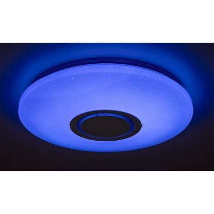 Rabalux - LED RGB Dimmable Ceiling Light with Speaker, 24W LED / 230V, Tuya Wi-Fi Compatible + Remote Control, Ø 40 cm
